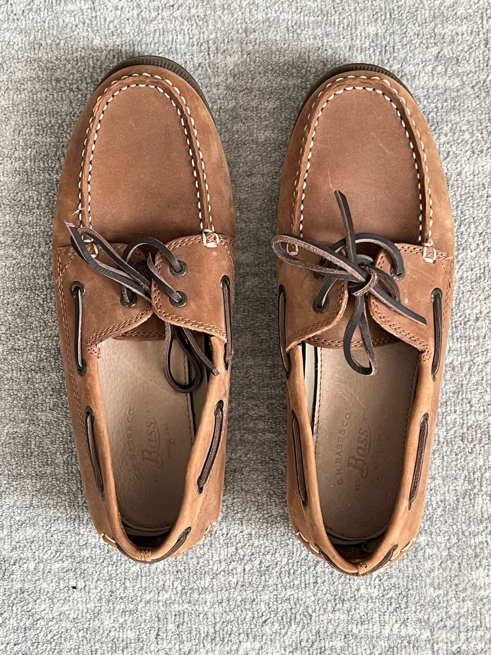 Bass Hampton Core 2 Men’s Brown Leather Boat Shoes Sz. 9 1/2 W